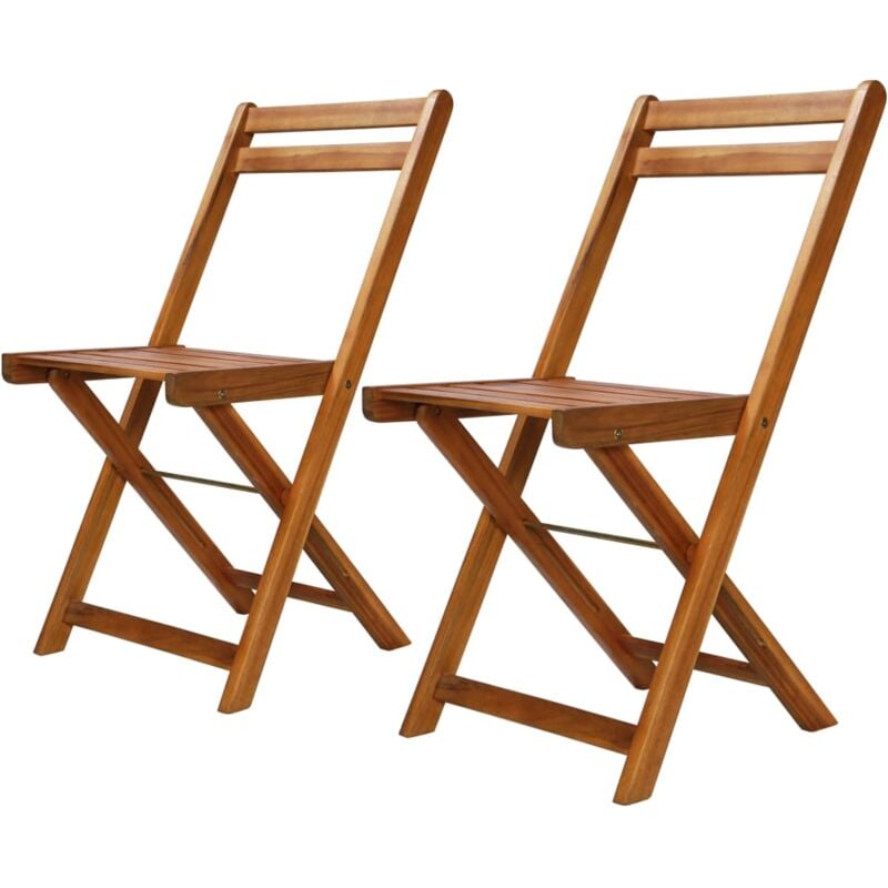 foto del prodotto set da 2 resistenti sedie da bistrot per esterni in legno massello di acacia