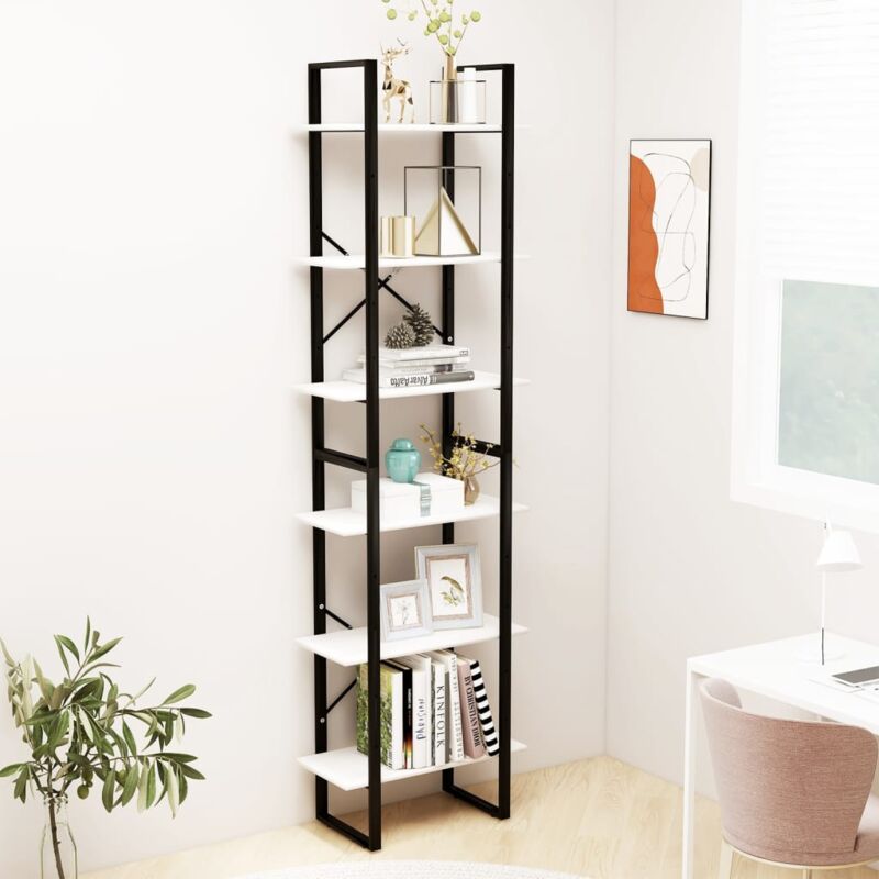 foto del prodotto set da 2 scaffali dal design elegante con ripiani in legno di pino vari colori colore bianco