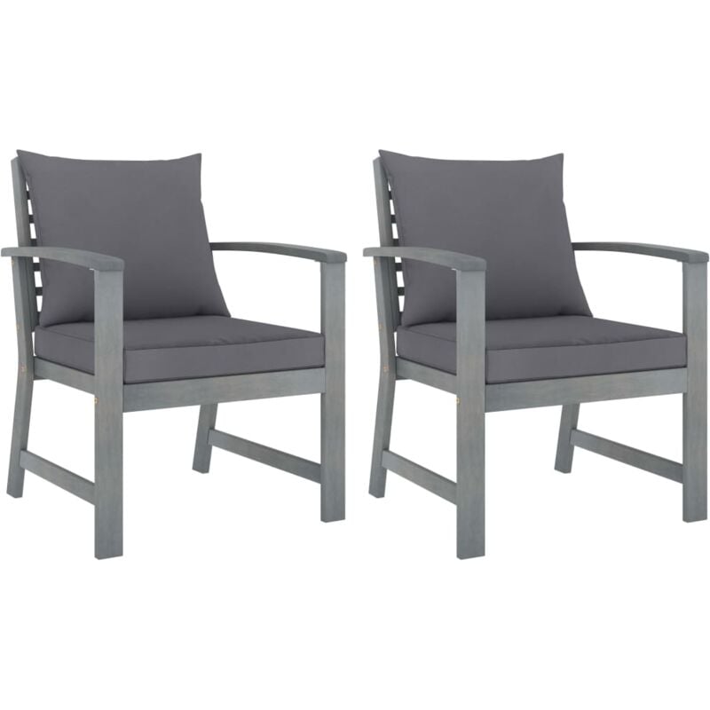 foto del prodotto set da 2 sedie in legno di alta qualit in stile rustico cuscini vari colori colore grigio