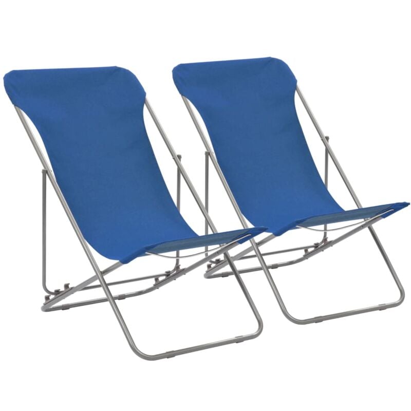foto del prodotto set da 2 sedie pieghevoli da campeggio o spiaggia disponibile in vari colori colore blu