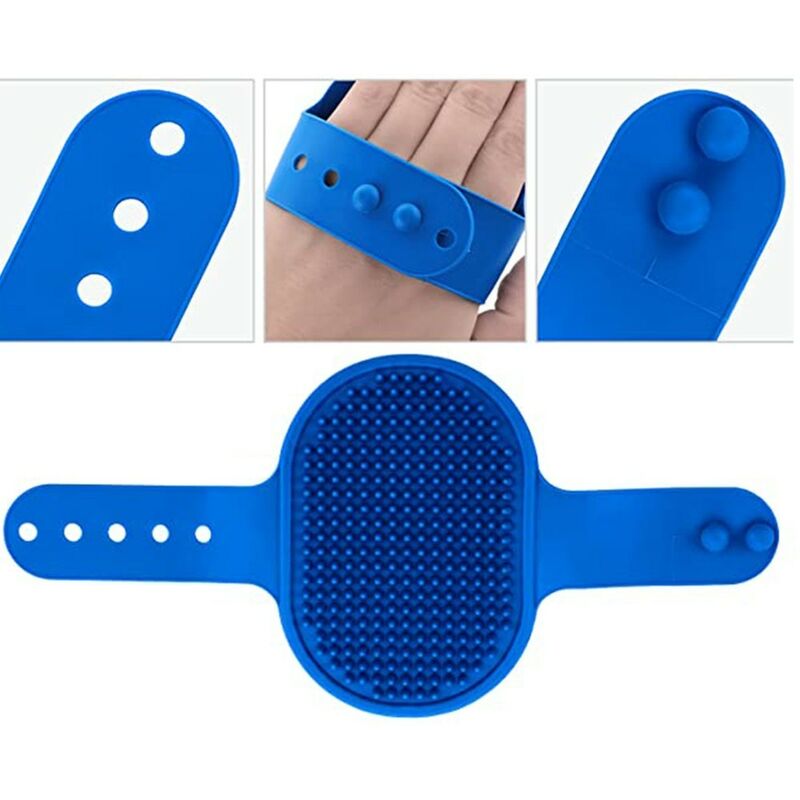 foto del prodotto set da 2 spazzola pelo per cani spugna guanto in silicone lavaggio gatti animali