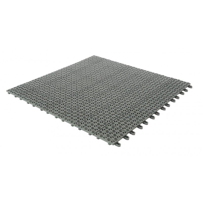 foto del prodotto set da 20 piastrelle in plastica flessibili drenanti 55,5 x 55,5 cm da esterno giardino 6,2 m2 colore grigio