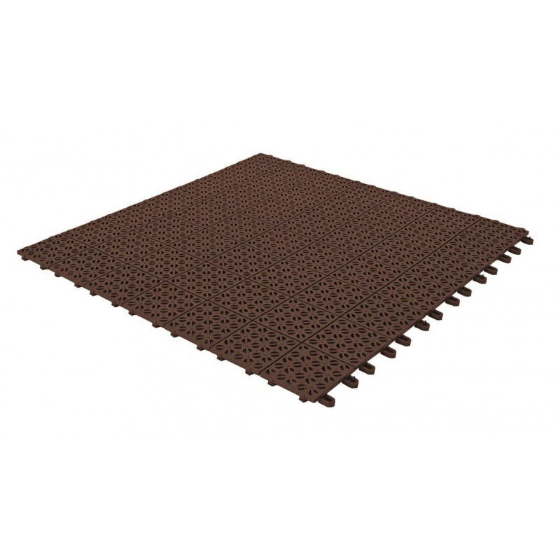 foto del prodotto set da 20 piastrelle in plastica flessibili drenanti 55,5 x 55,5 cm da esterno giardino 6,2 m2 colore marrone