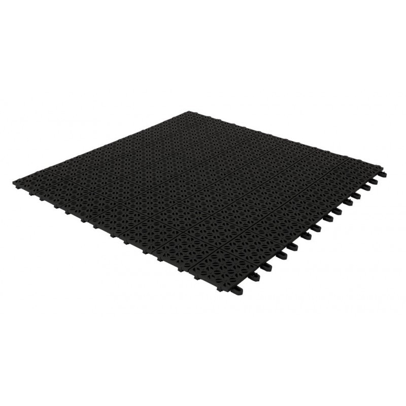 foto del prodotto set da 20 piastrelle in plastica flessibili drenanti 55,5 x 55,5 cm da esterno giardino 6,2 m2 colore nero