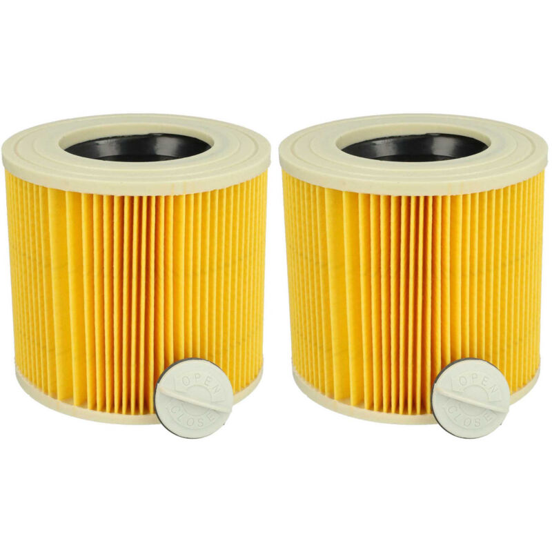 foto del prodotto set da 2x filtro a pieghe piatte compatibile con k rcher a 2674 pt plus, a 2675 jubilee aspiratore umido secco - cartuccia filtrante, giallo - vhbw