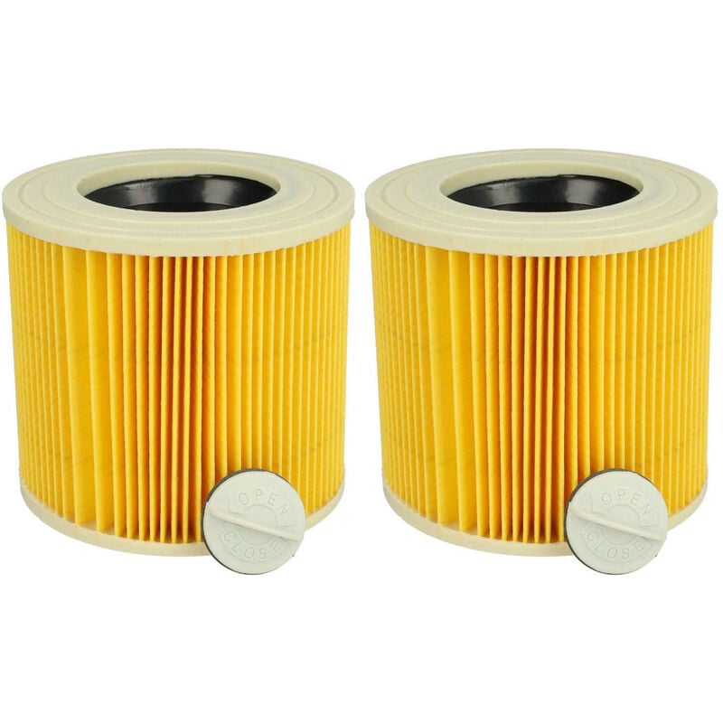 foto del prodotto set da 2x filtro a pieghe piatte compatibile con k rcher mv 3 p extension kit aspiratore umido secco - cartuccia filtrante, giallo - vhbw