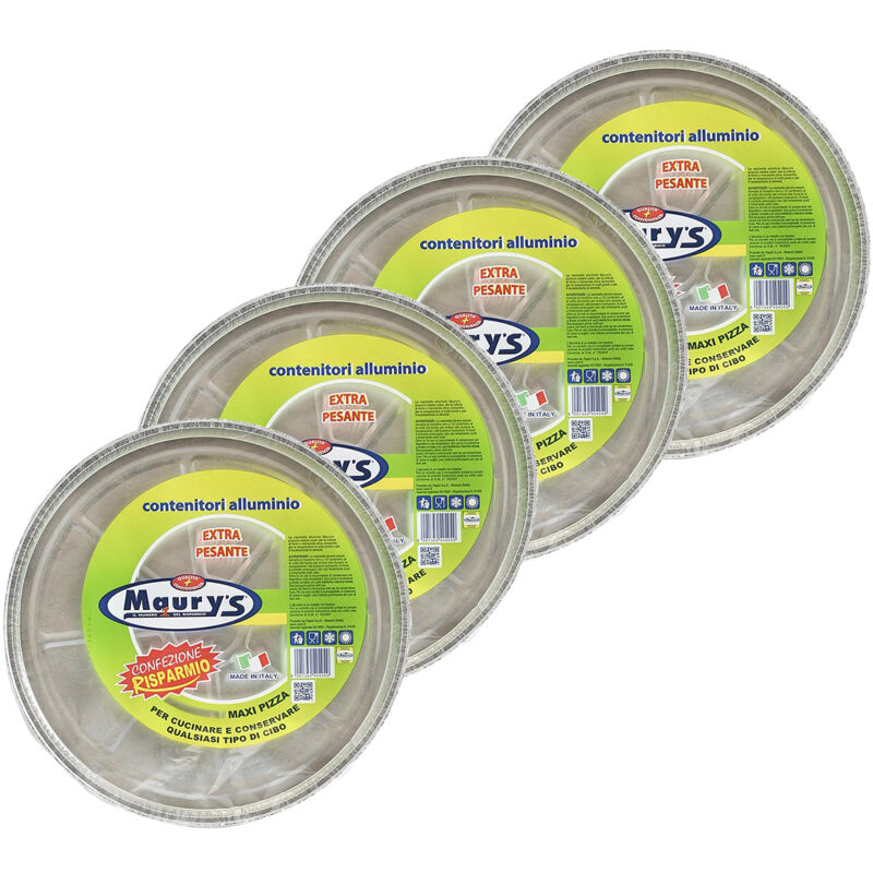 foto del prodotto set da 3 contenitori per pizza in alluminio grande 5 porzioni maury s