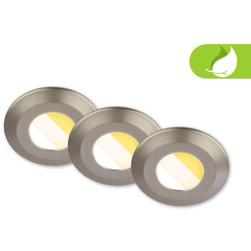 foto del prodotto set da 3 faretti da incasso a led per bagno lampade da incasso a led per bagno spot cts piatti ra90