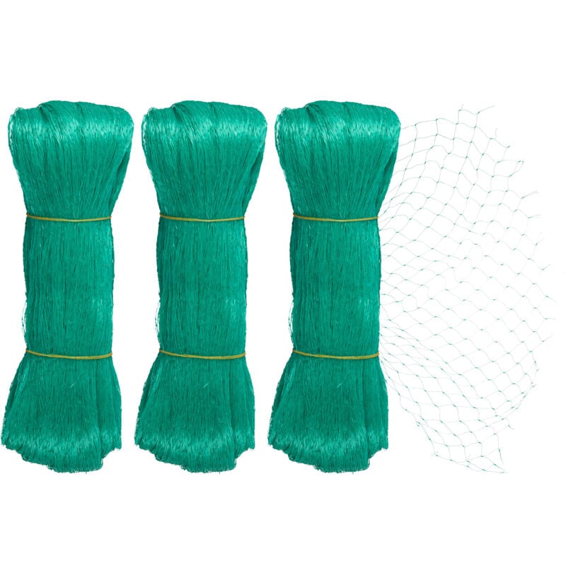 foto del prodotto set da 3 reti anti uccelli di protezione orto da 10x4 m, maglia 20x20mm, telo copri piante da giardino, verde relaxdays
