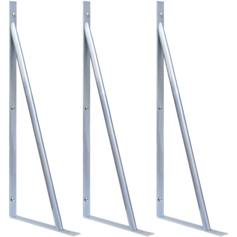 foto del prodotto set da 3 staffe di supporto per recinzione in acciaio zincato resistenti e robuste