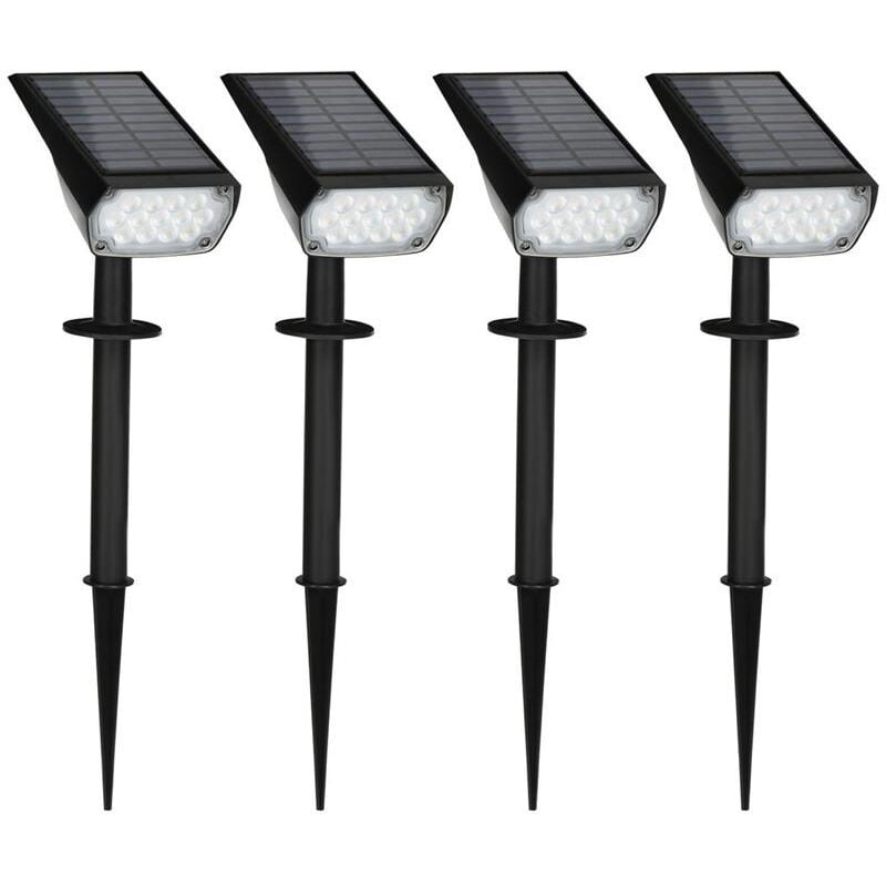 foto del prodotto set da 4 faretti da giardino a luce solare 2 luminosit 17x10x48.3 cm nero