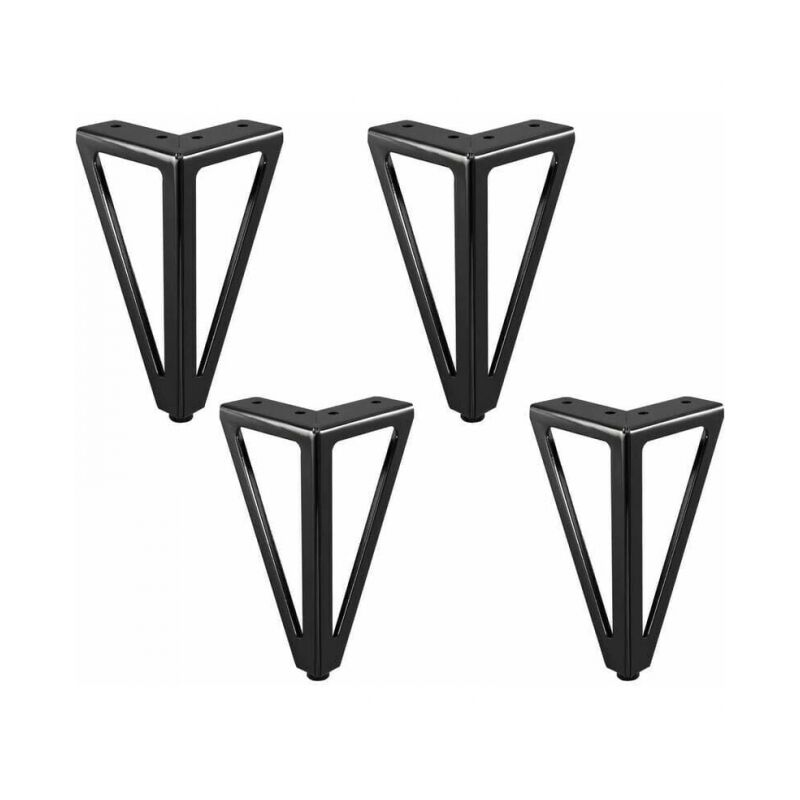 foto del prodotto set da 4 gambe di ricambio per mobili in metallo nero 15 cm per mobili, mobili. 15 cm, nero chiaro 