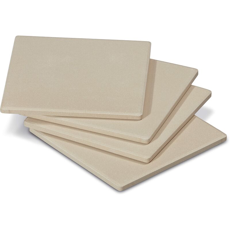 foto del prodotto set da 4 mini pietre refrattarie per pizza rettangolari in cordierite perfette per il bbq accessori per il barbecue per la preparazione di pizze