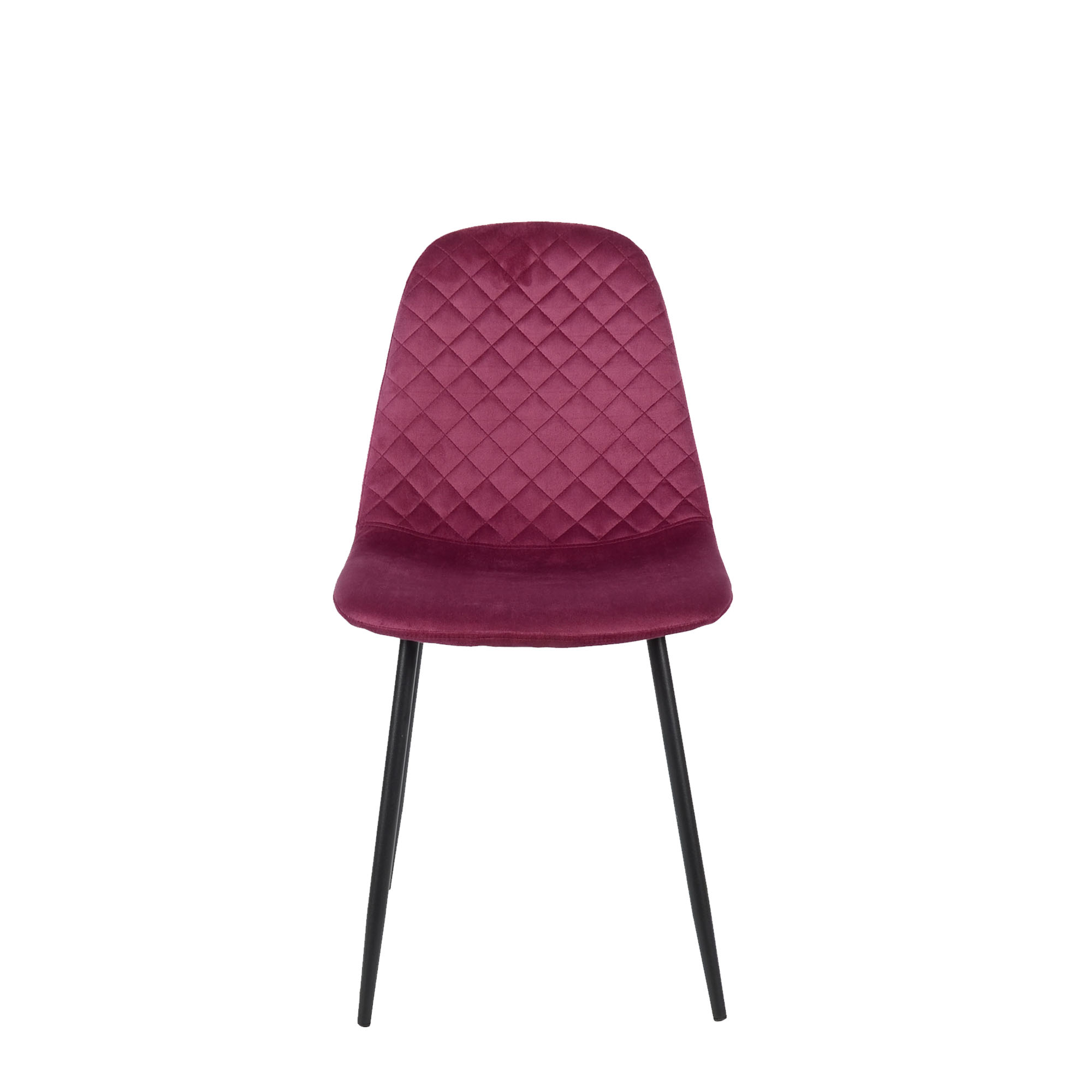 foto del prodotto set da 4, sedia new lena velluto bordeaux gambe nere per soggiorno, cucina e arredo bar