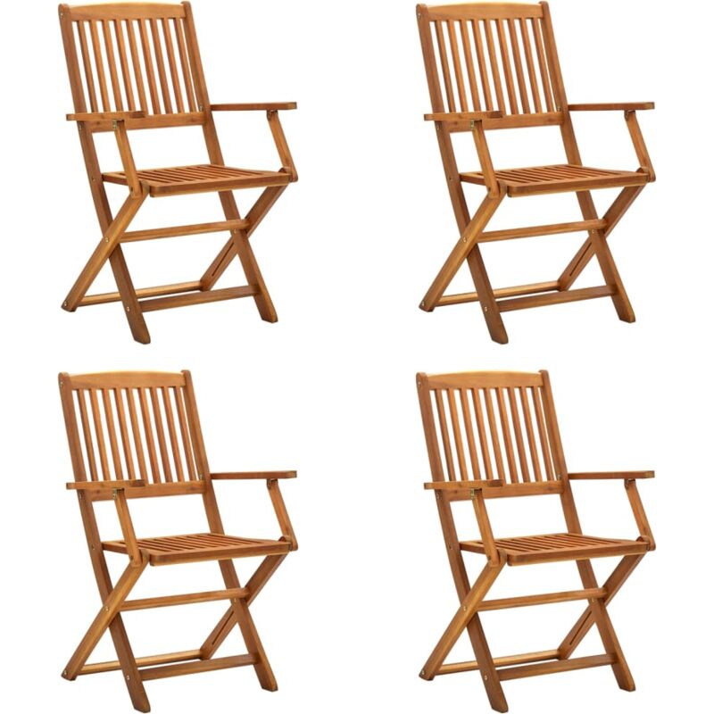 foto del prodotto set da 4 sedie da giardino in legno massello con braccioli vari colori colore marrone