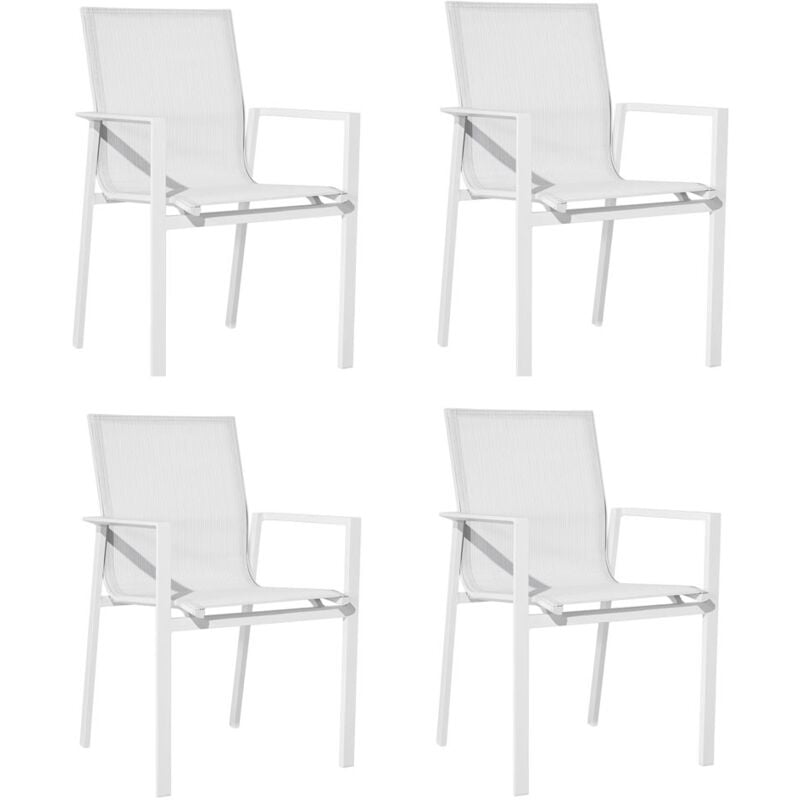 foto del prodotto set da 4 sedie in alluminio da esterno selly bianche
