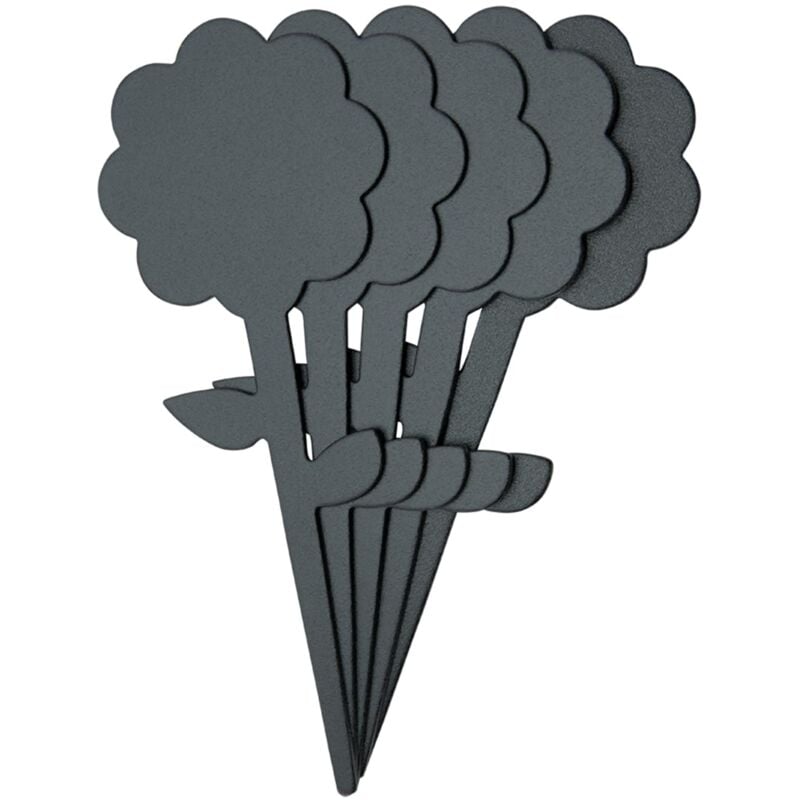 foto del prodotto set da 5 etichette silhouette fiore per pennarelli a gesso liquido per caff , ristoranti, bar, negozi 18x7x0,1cm 1 pennarello incluso