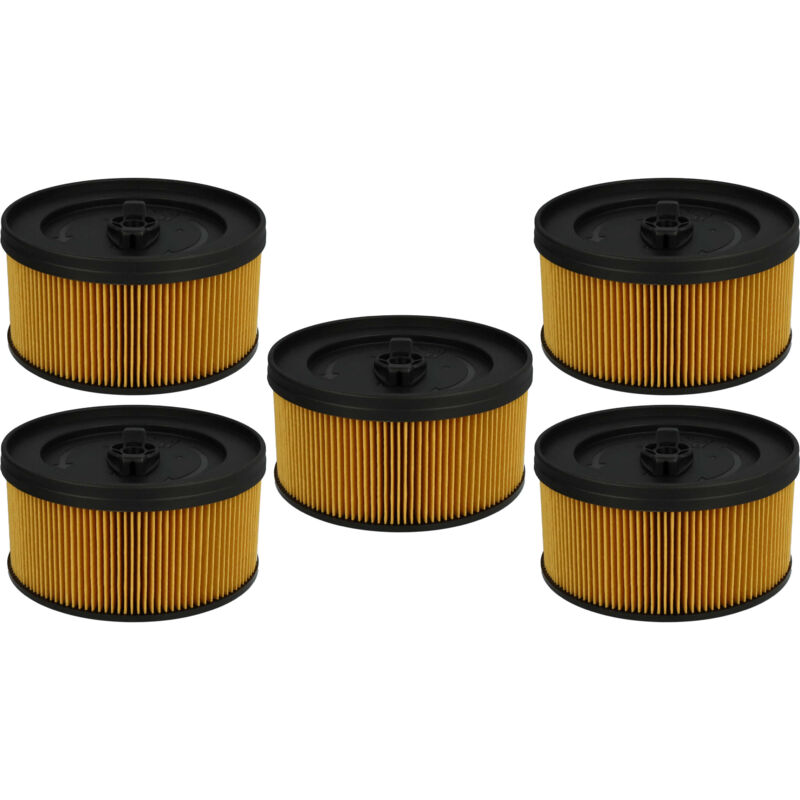 foto del prodotto set da 5x filtro a pieghe piatte compatibile con k rcher wd 5.300m, wd 5.400, wd 5.450, wd 5.470 aspiratore umido secco - cartuccia filtrante - vhbw