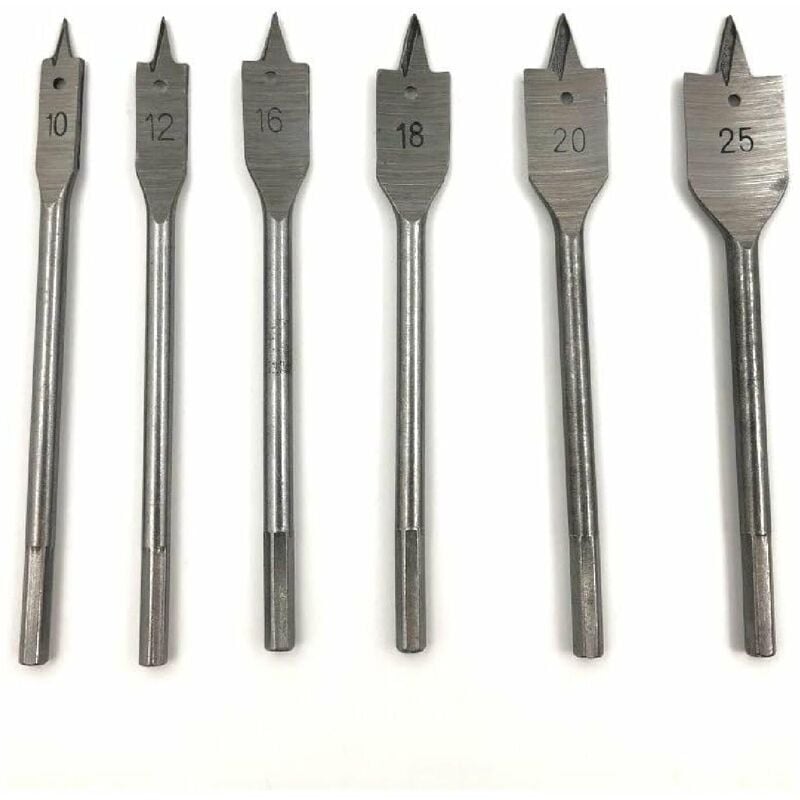 foto del prodotto set da 6 pezzi di mecchie per trapano in acciaio progettate per forare legno