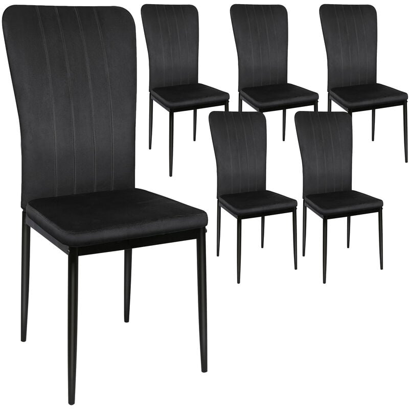foto del prodotto set da 6 sedia da divano in velluto moderno,gambe in metallo,portata fino a 120 kg,nero haloyo