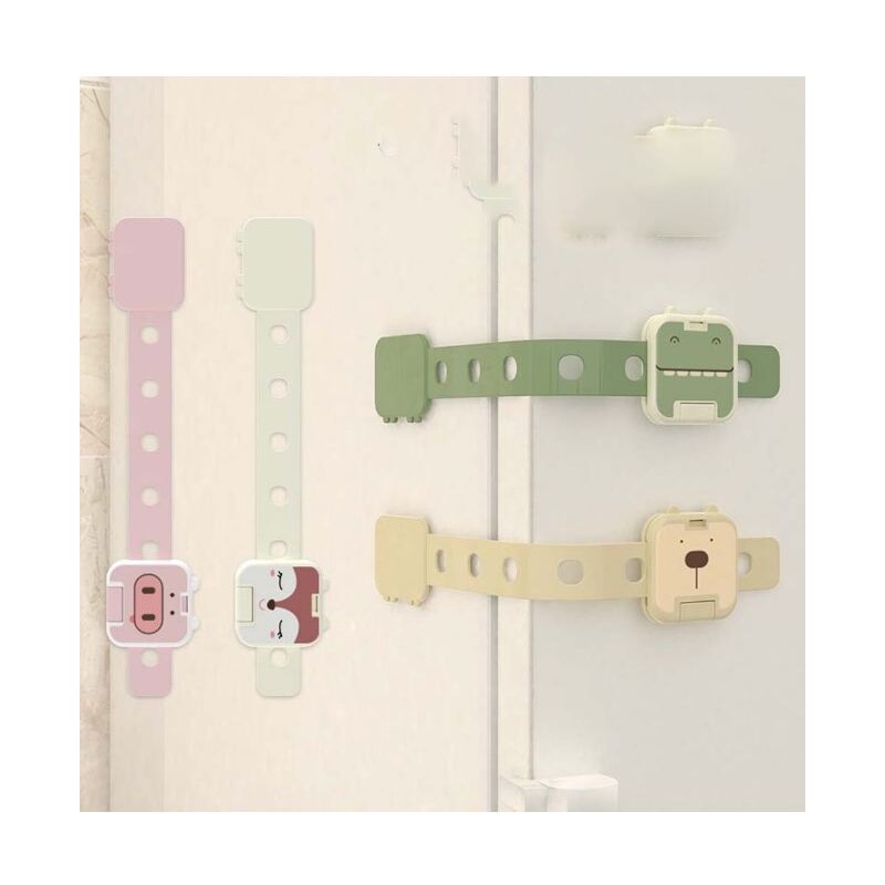 foto del prodotto set da 8 blocco di sicurezza per bambini autoadesivo multifunzionale, blocco di sicurezza per ante di cassetti, armadi bebusingoto