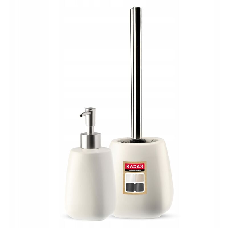foto del prodotto set da bagno dispenser per scopino wc bianco kadax