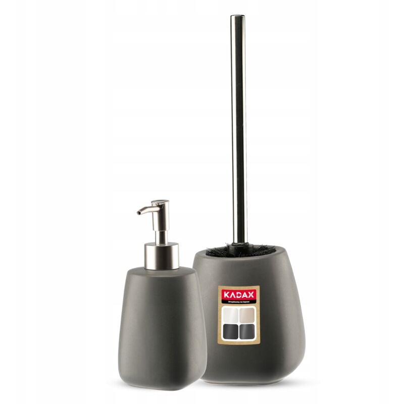 foto del prodotto set da bagno dispenser per scopino wc grigio kadax
