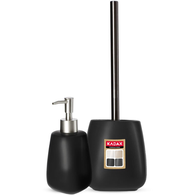 foto del prodotto set da bagno dispenser per spazzole nero kadax