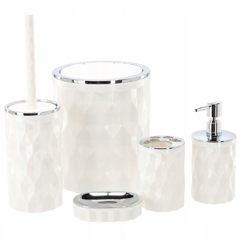 immagine 0 del prodotto set da bagno rotondo bianco da 5 pezzi