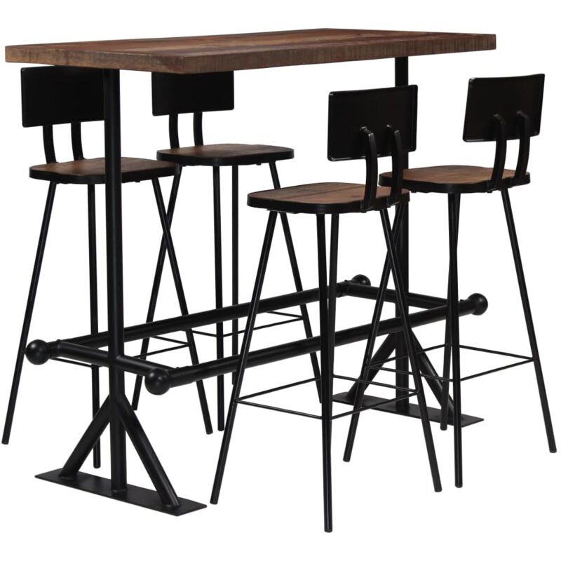 foto del prodotto set da bar 5 pz in legno massello di recupero vidaxl