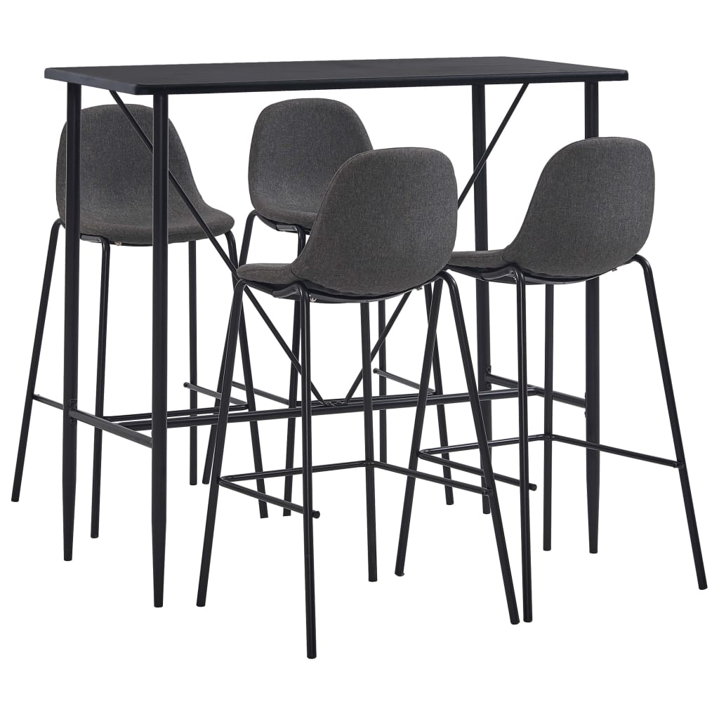foto del prodotto set da bar 5 pz in tessuto grigio scurocod mxl 120223
