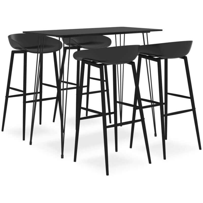 foto del prodotto set da bar 5 pz nero vidaxl
