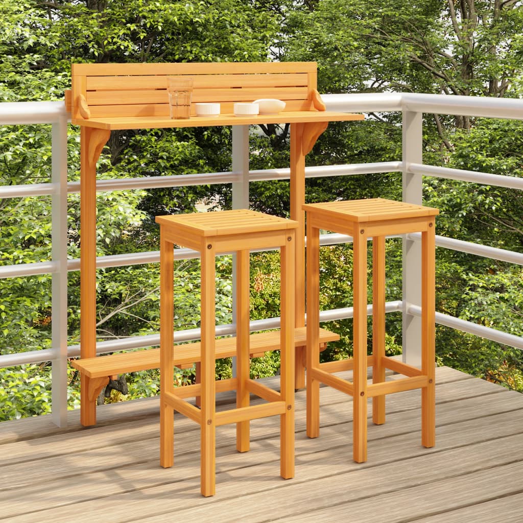 foto del prodotto set da bar da balcone 3 pz in massello acacia cod mxl 35438