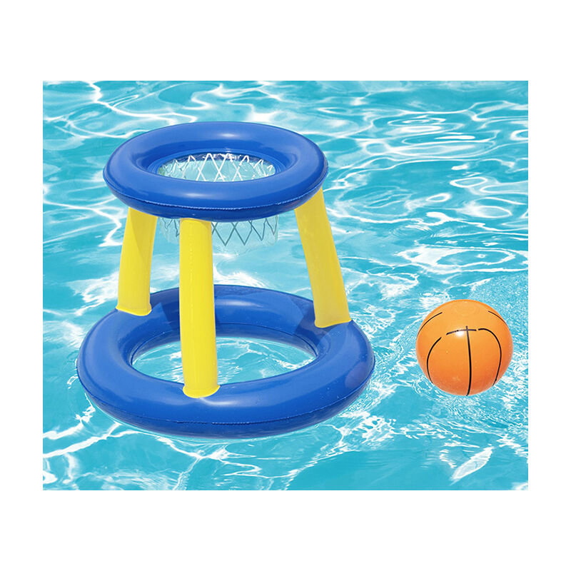 foto del prodotto set da basket gonfiabile, gioco galleggiante in piscina, arancione