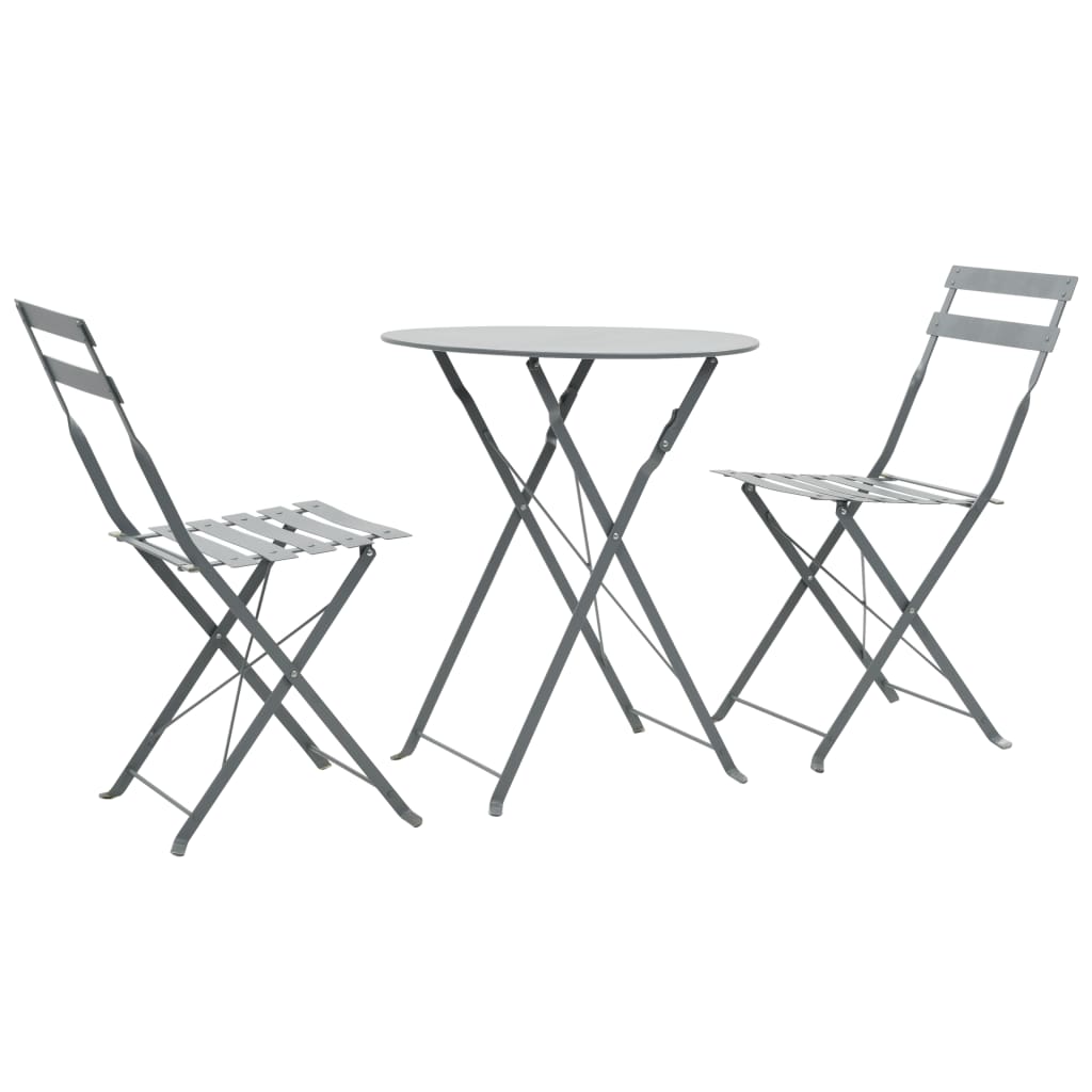 foto del prodotto set da bistrot 3 pz in acciaio grigio