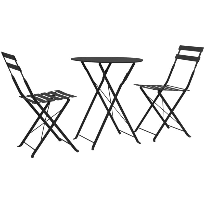 foto del prodotto set da bistrot 3 pz in acciaio nero vidaxl