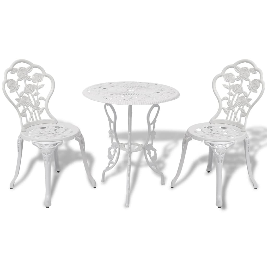 foto del prodotto set da bistrot 3 pz in alluminio pressofuso bianco cod mxl 43215