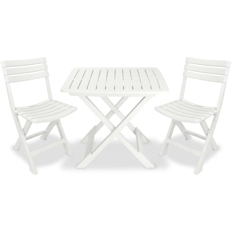 foto del prodotto set da bistrot 3 pz in plastica bianco vidaxl 881840