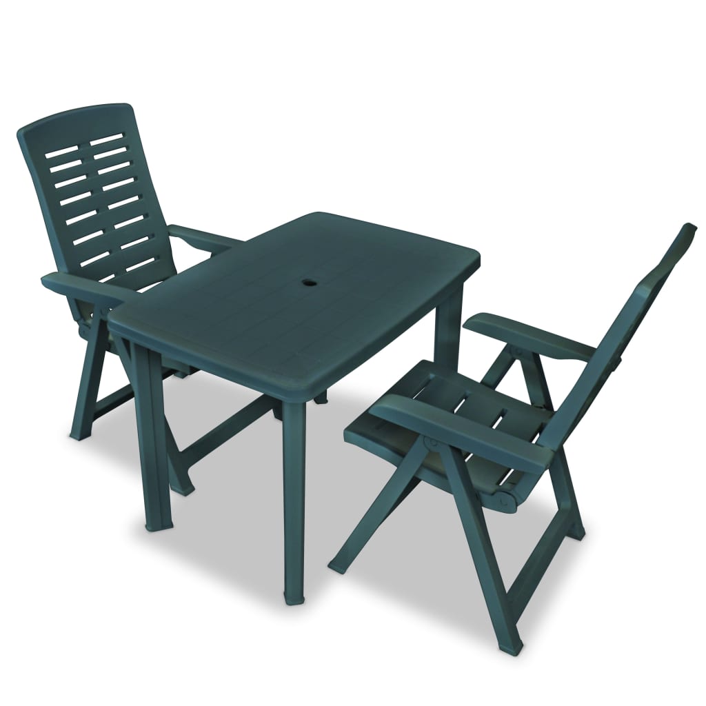 foto del prodotto set da bistrot 3 pz in plastica verde cod mxl 35652