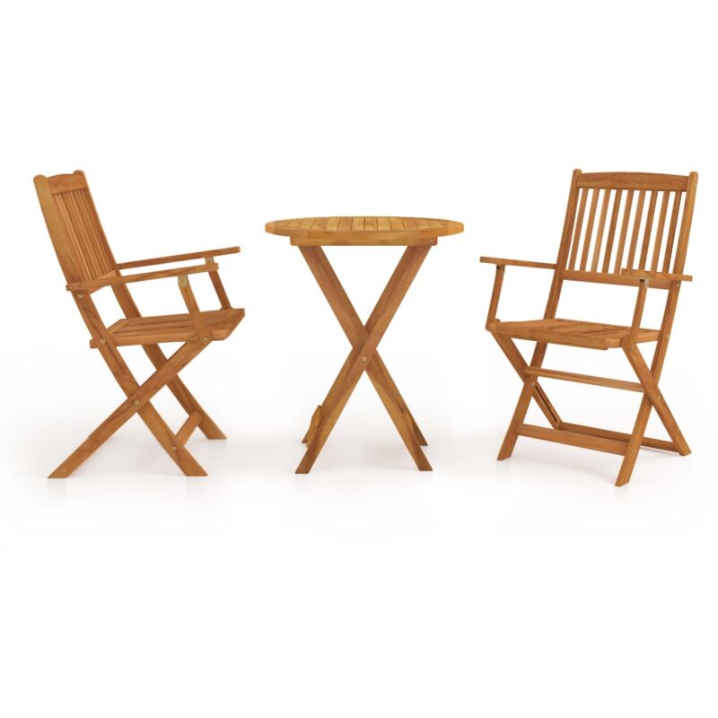 foto del prodotto set da bistrot 3 pz pieghevole in legno massello di acacia vidaxl