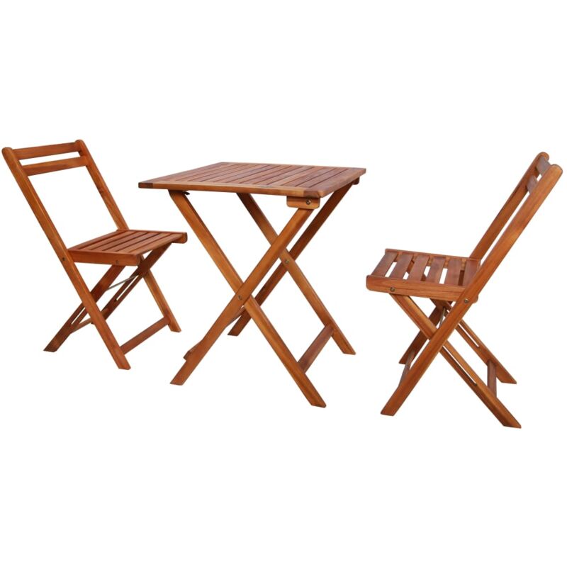 foto del prodotto set da bistrot 3 pz pieghevole in legno massello di acacia vidaxl