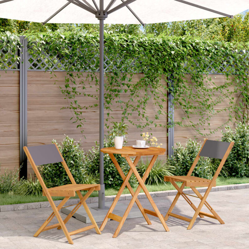 foto del prodotto set da bistrot 3pz antracite in tessuto e legno massello vidaxl