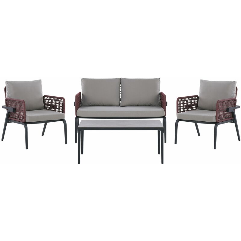 foto del prodotto set da esterno 4 posti in metallo grigio sciacca