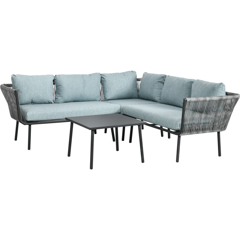 foto del prodotto set da esterno 4pz con 2 divani angolari, poltroncina e tavolino outsunny