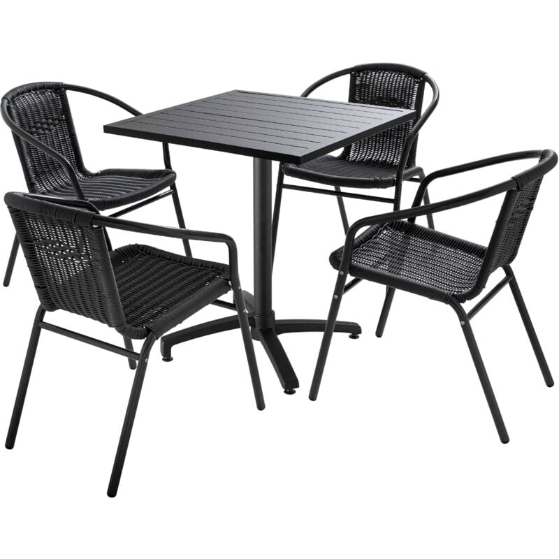 foto del prodotto set da giardino bistrot con 4 posti in alluminio grigio
