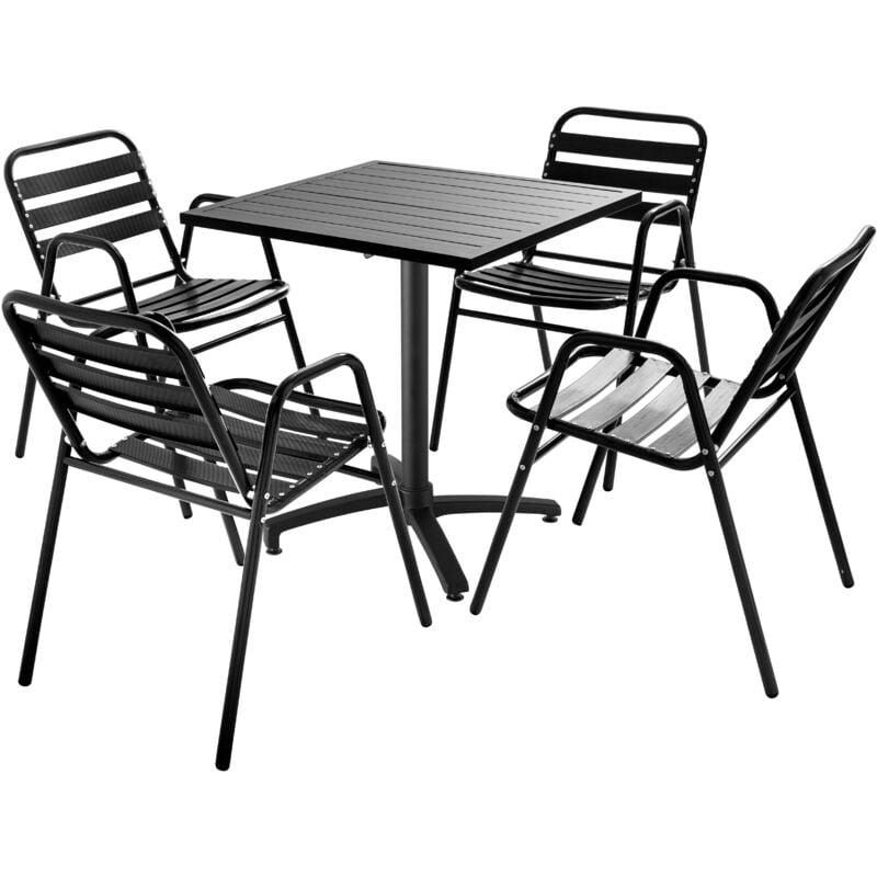 foto del prodotto set da giardino bistrot con 4 posti in alluminio grigio