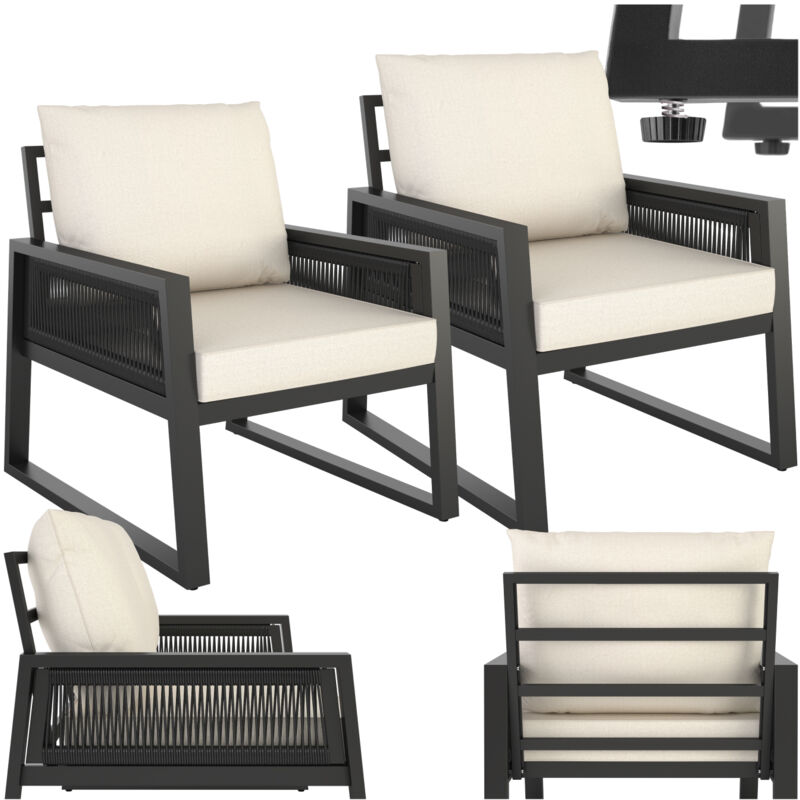 foto del prodotto set da giardino con 2 poltrone in corda resistenti alle intemperie