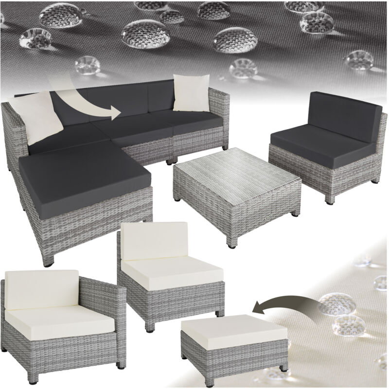foto del prodotto set da giardino in rattan con telaio in alluminio e imbottitura di 10 cm arredo giardino, mobili da giardino, set da giardino