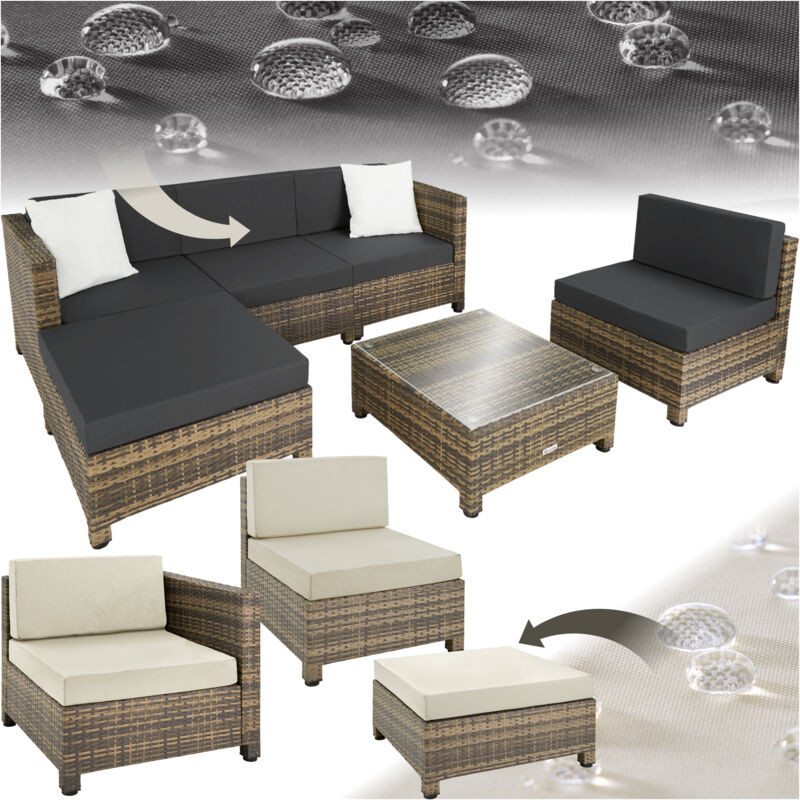 foto del prodotto set da giardino in rattan con telaio in alluminio e imbottitura di 10 cm arredo giardino, mobili da giardino, set da giardino