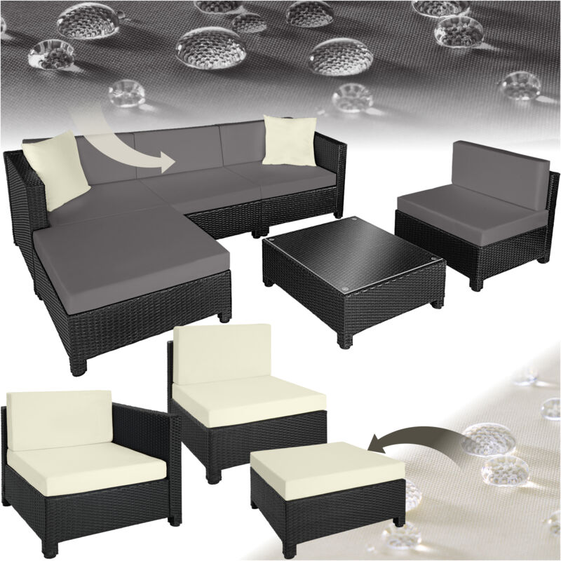 foto del prodotto set da giardino in rattan con telaio in alluminio e imbottitura di 10 cm arredo giardino, mobili da giardino, set da giardino